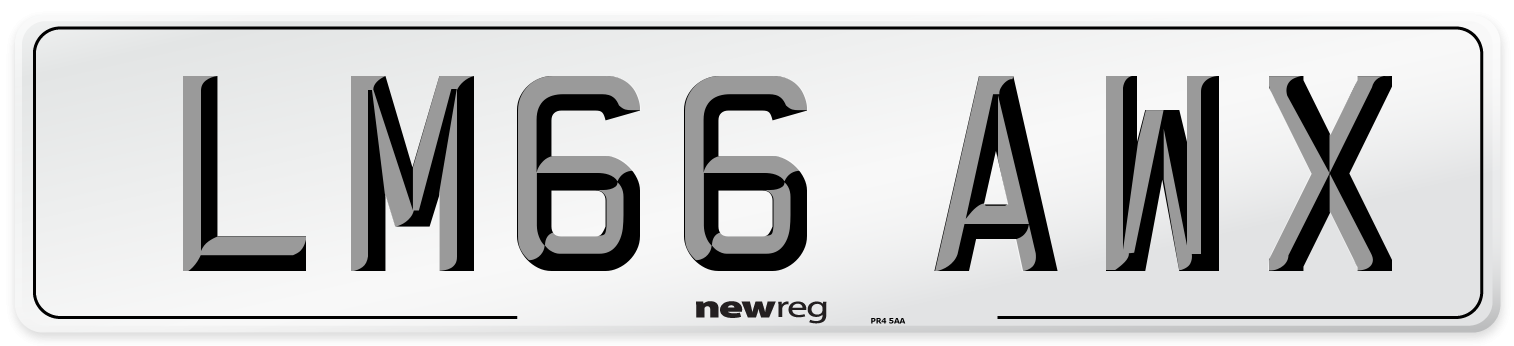 LM66 AWX Number Plate from New Reg